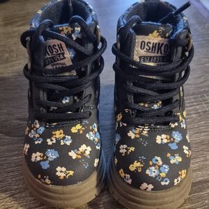 OshKosh B'gosh Kids Floral Boots - Black and Yellow